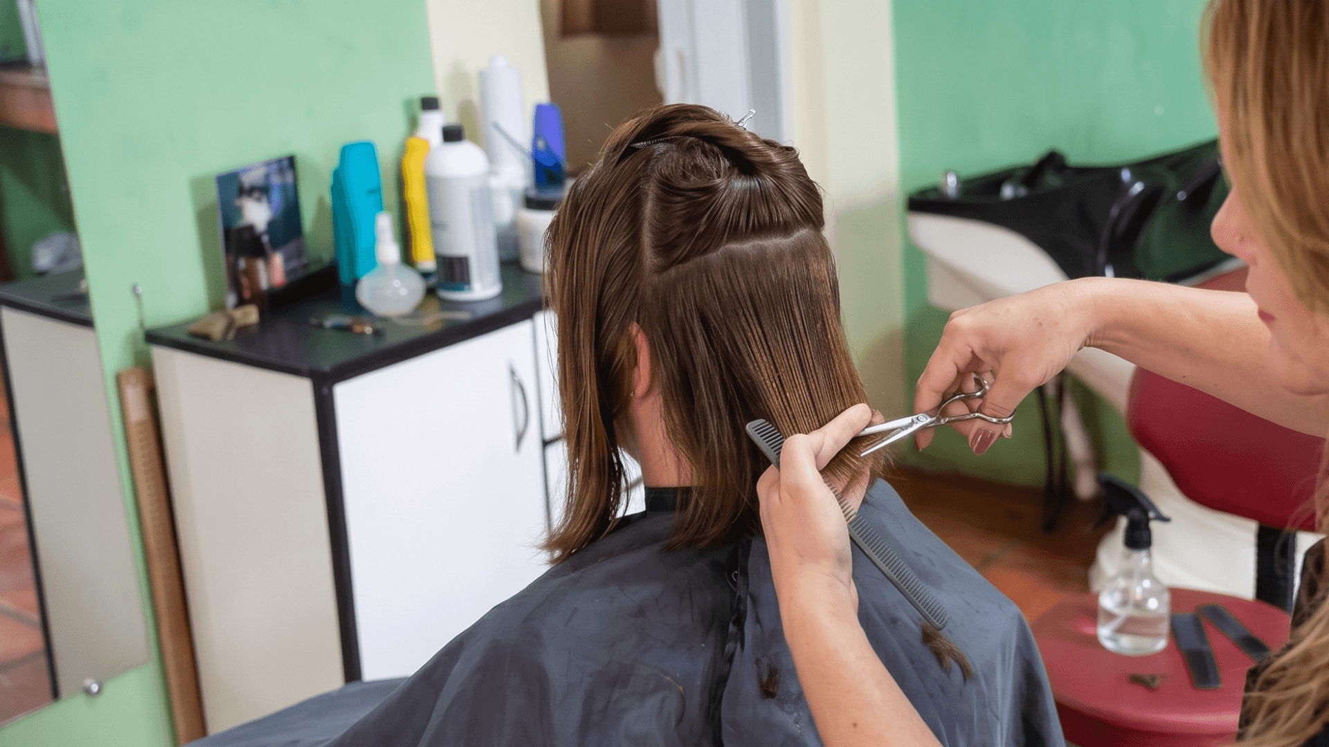 Transformação de cabelo no salão